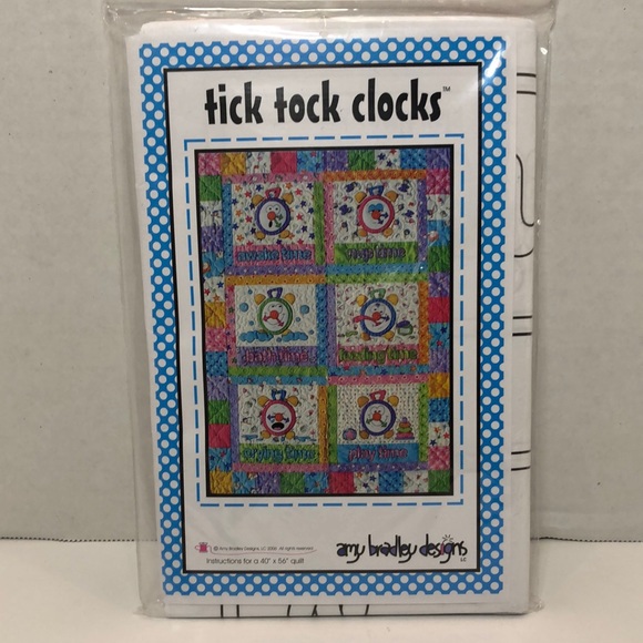 Amy Bradley Designs Tick Tock Clocks Quilt Pattern - Picture 1 of 4